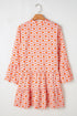 Bohemian Print Flounce Sleeve Buttoned Front Floral Dress