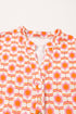 Bohemian Print Flounce Sleeve Buttoned Front Floral Dress