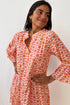 Bohemian Print Flounce Sleeve Buttoned Front Floral Dress