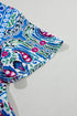Bohemian Print Short Sleeve Button Front Tiered Dress