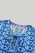 Bohemian Print Short Sleeve Button Front Tiered Dress