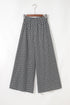 Bohemian Print Smocked High Waist Wide Leg Slit Pants
