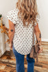 Bohemian Print Tiered Ruffle Sleeve Button Front Blouse