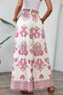 Bohemian Printed Smocked High Waist Wide Leg Pants