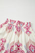Bohemian Printed Smocked High Waist Wide Leg Pants