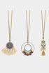 Bohemian Retro Tassel Pendant Layered Alloy Necklace Set