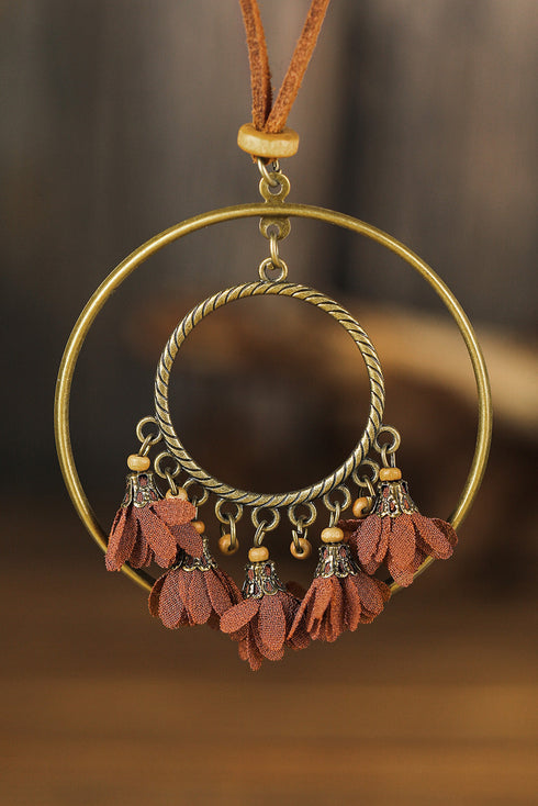 Bohemian Retro Tassel Pendant Layered Alloy Necklace Set