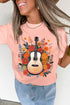 Bohemian Rhapsody Floral Guitar Graphic Print Relaxed Tee