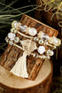 Bohemian Rhinestone Beaded Fringe Layered Statement Bracelet