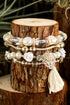 Bohemian Rhinestone Beaded Fringe Layered Statement Bracelet