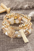 Bohemian Rhinestone Beaded Fringe Layered Statement Bracelet