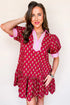 Bohemian Rick Rack Puff Sleeve Mini Floral Dresses