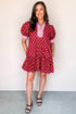 Bohemian Rick Rack Puff Sleeve Mini Floral Dresses