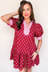 Bohemian Rick Rack Puff Sleeve Mini Floral Dresses