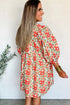 Bohemian Rick Rack Trim V Neck Mini Floral Dress