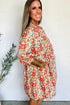 Bohemian Rick Rack Trim V Neck Mini Floral Dress