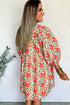 Bohemian Rick Rack Trim V Neck Mini Floral Dress