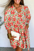 Bohemian Rick Rack Trim V Neck Mini Floral Dress
