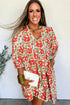 Bohemian Rick Rack Trim V Neck Mini Floral Dress