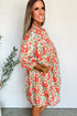 Bohemian Rick Rack Trim V Neck Mini Floral Dress