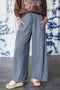 Bohemian Ruffle Detail Pocket Flowy Knit Palazzo Lounge Pants