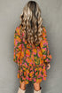 Bohemian Smocked Ruffled Long Sleeve A Line Floral Dress