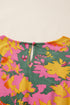Bohemian Smocked Ruffled Long Sleeve A Line Floral Dress
