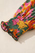 Bohemian Smocked Ruffled Long Sleeve A Line Floral Dress