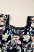 Bohemian Smocked Short Sleeve High Waist Maxi Floral Dress