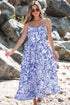Bohemian Smocked Spaghetti Strap A Line Floral Dress