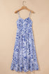 Bohemian Smocked Spaghetti Strap A Line Floral Dress