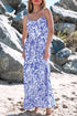 Bohemian Smocked Spaghetti Strap A Line Floral Dress