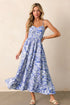 Bohemian Smocked Spaghetti Strap A Line Floral Dress