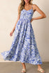 Bohemian Smocked Spaghetti Strap A Line Floral Dress