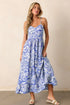 Bohemian Smocked Spaghetti Strap A Line Floral Dress