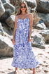 Bohemian Smocked Spaghetti Strap A Line Floral Dress