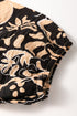 Bohemian Split Neck Shirred Yoke Bracelet Sleeve Blouse