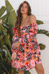 Bohemian Square Neck Puff Sleeve Mini Dress