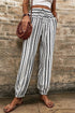 Bohemian Stripe Print Elastic Waistband Jogger Pants