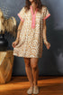 Bohemian Striped Patchwork Western Shift Mini Dress