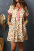 Bohemian Striped Patchwork Western Shift Mini Dress