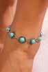 Bohemian Style Natural Stone Beaded Alloy Chain Anklet