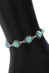 Bohemian Style Natural Stone Beaded Alloy Chain Anklet