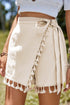 Bohemian Tassel Fringe Wrap Knot Casual Shorts