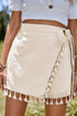 Bohemian Tassel Fringe Wrap Knot Casual Shorts