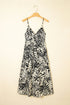 Bohemian Tropical Palm Print Wrapped Tiered Spaghetti Strap Midi Dress