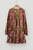 Bohemian Tunic Puff Sleeve Ruffled Babydoll Floral Dress