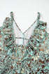 Bohemian V Neck Backless Ruffled Tassel Waist Maxi Floral Dress