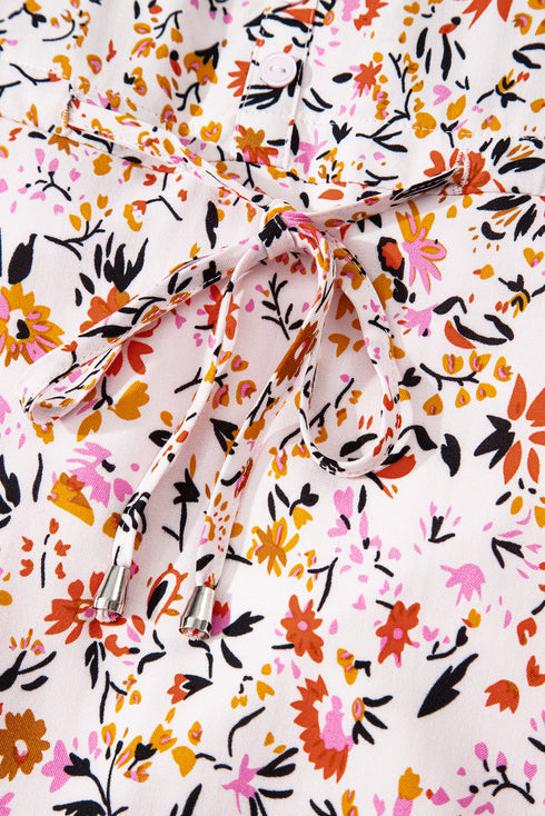 Bohemian V Neck Half Sleeve A Line Floral Dress