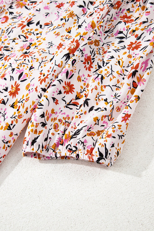 Bohemian V Neck Half Sleeve A Line Floral Dress